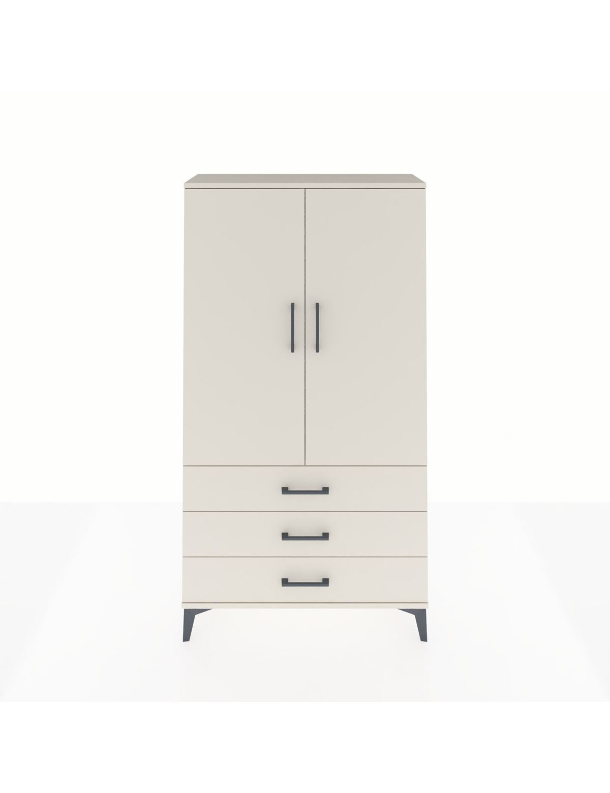 Arges Dolap Tek Raflı 3 Çekmeceli Tek Askılı 88x30x163 Aytaşı-Aytaşı