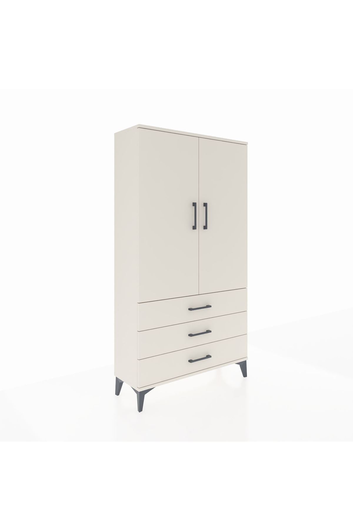 Arges Dolap Tek Raflı 3 Çekmeceli Tek Askılı 88x30x163 Aytaşı-Aytaşı