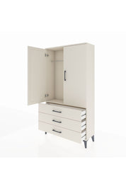 Arges Dolap Tek Raflı 3 Çekmeceli Tek Askılı 88x30x163 Aytaşı-Aytaşı