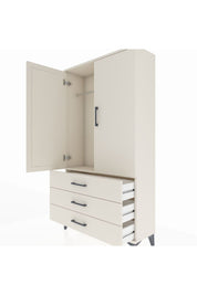 Arges Dolap Tek Raflı 3 Çekmeceli Tek Askılı 88x30x163 Aytaşı-Aytaşı