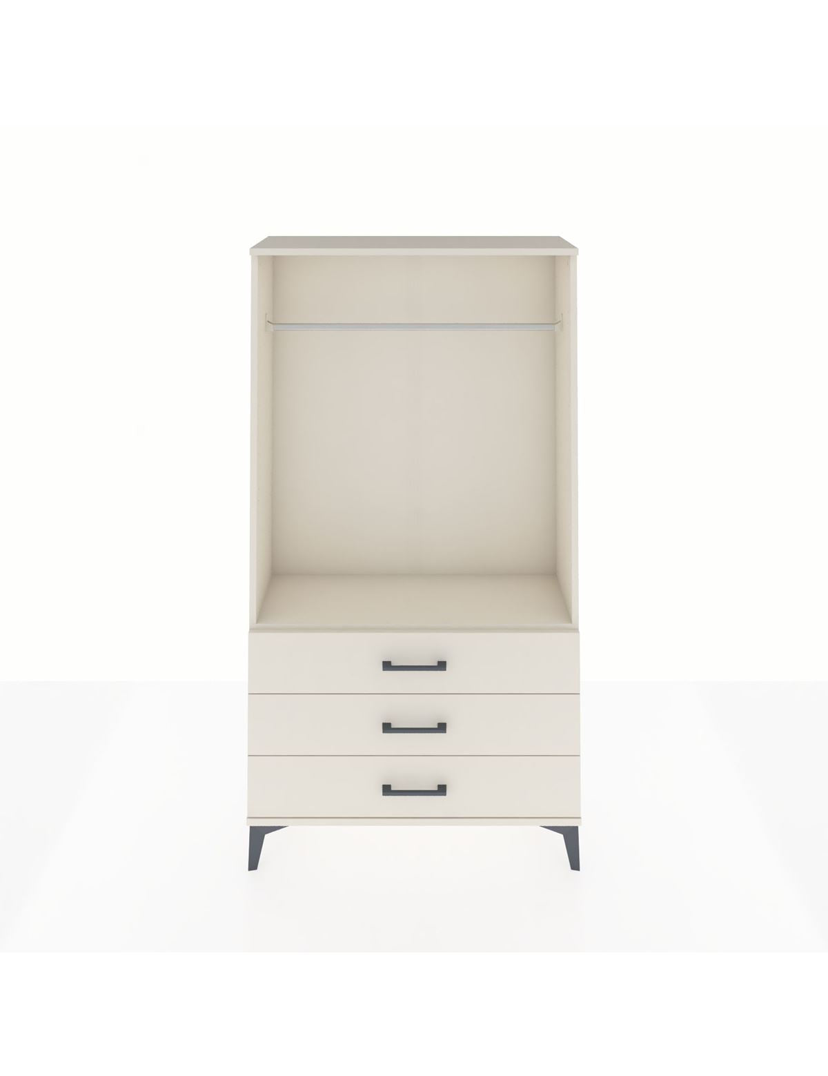 Arges Dolap Tek Raflı 3 Çekmeceli Tek Askılı 88x30x163 Aytaşı-Aytaşı