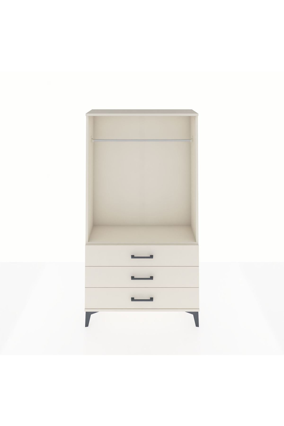 Arges Dolap Tek Raflı 3 Çekmeceli Tek Askılı 88x30x163 Aytaşı-Aytaşı