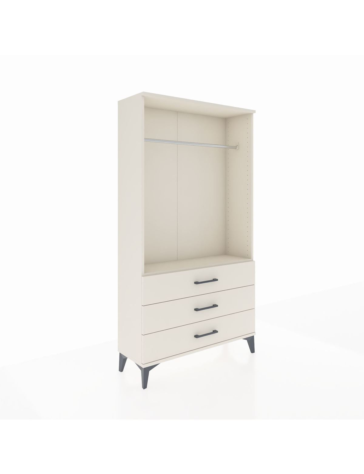 Arges Dolap Tek Raflı 3 Çekmeceli Tek Askılı 88x30x163 Aytaşı-Aytaşı