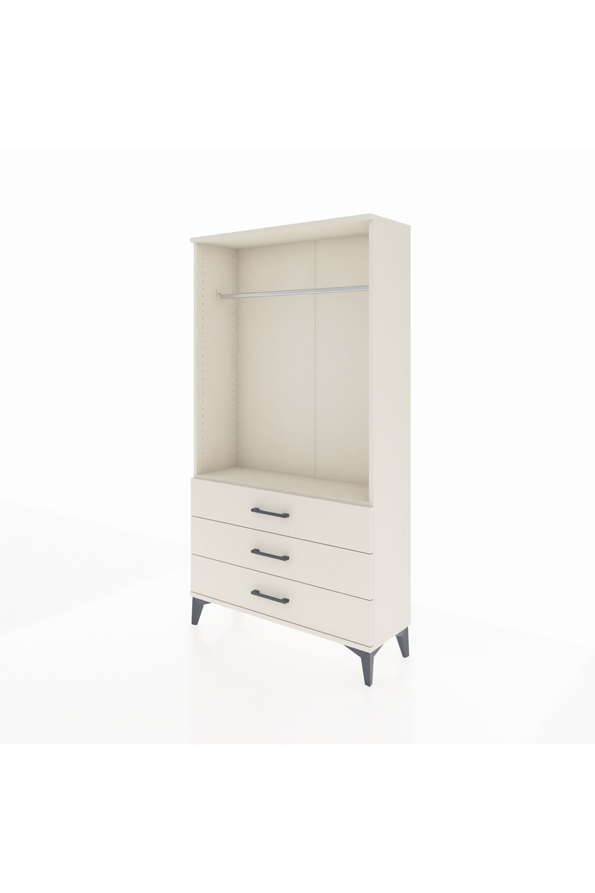 Arges Dolap Tek Raflı 3 Çekmeceli Tek Askılı 88x30x163 Aytaşı-Aytaşı