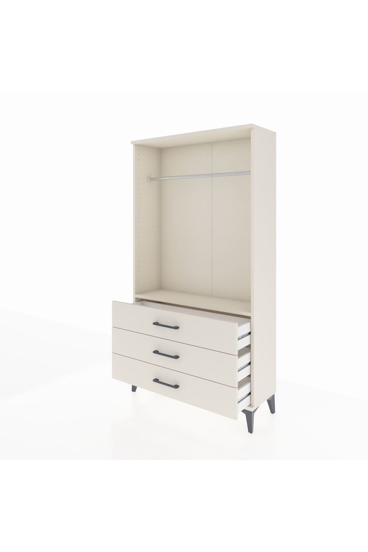 Arges Dolap Tek Raflı 3 Çekmeceli Tek Askılı 88x30x163 Aytaşı-Aytaşı