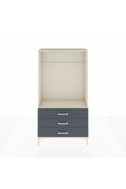 Arges Dolap Tek Raflı 3 Çekmeceli Tek Askılı 88x30x163 Aytaşı-Antrasit