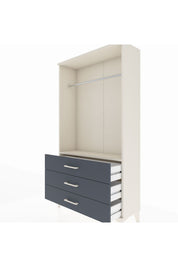 Arges Dolap Tek Raflı 3 Çekmeceli Tek Askılı 88x30x163 Aytaşı-Antrasit