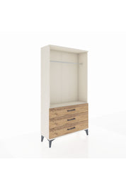 Arges Dolap Tek Raflı 3 Çekmeceli Tek Askılı 88x30x163 Aytaşı-Çam