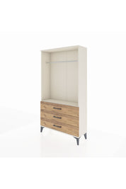 Arges Dolap Tek Raflı 3 Çekmeceli Tek Askılı 88x30x163 Aytaşı-Çam