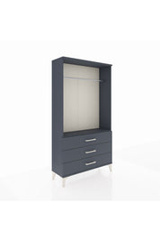 Arges Dolap Tek Raflı 3 Çekmeceli Tek Askılı 88x30x163 Antrasit-Antrasit