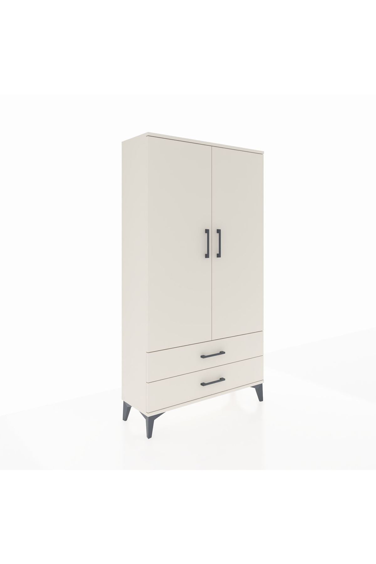 Arges Dolap 2 Raflı 2 Çekmeceli Tek Askılı 88x30x163 Aytaşı-Aytaşı