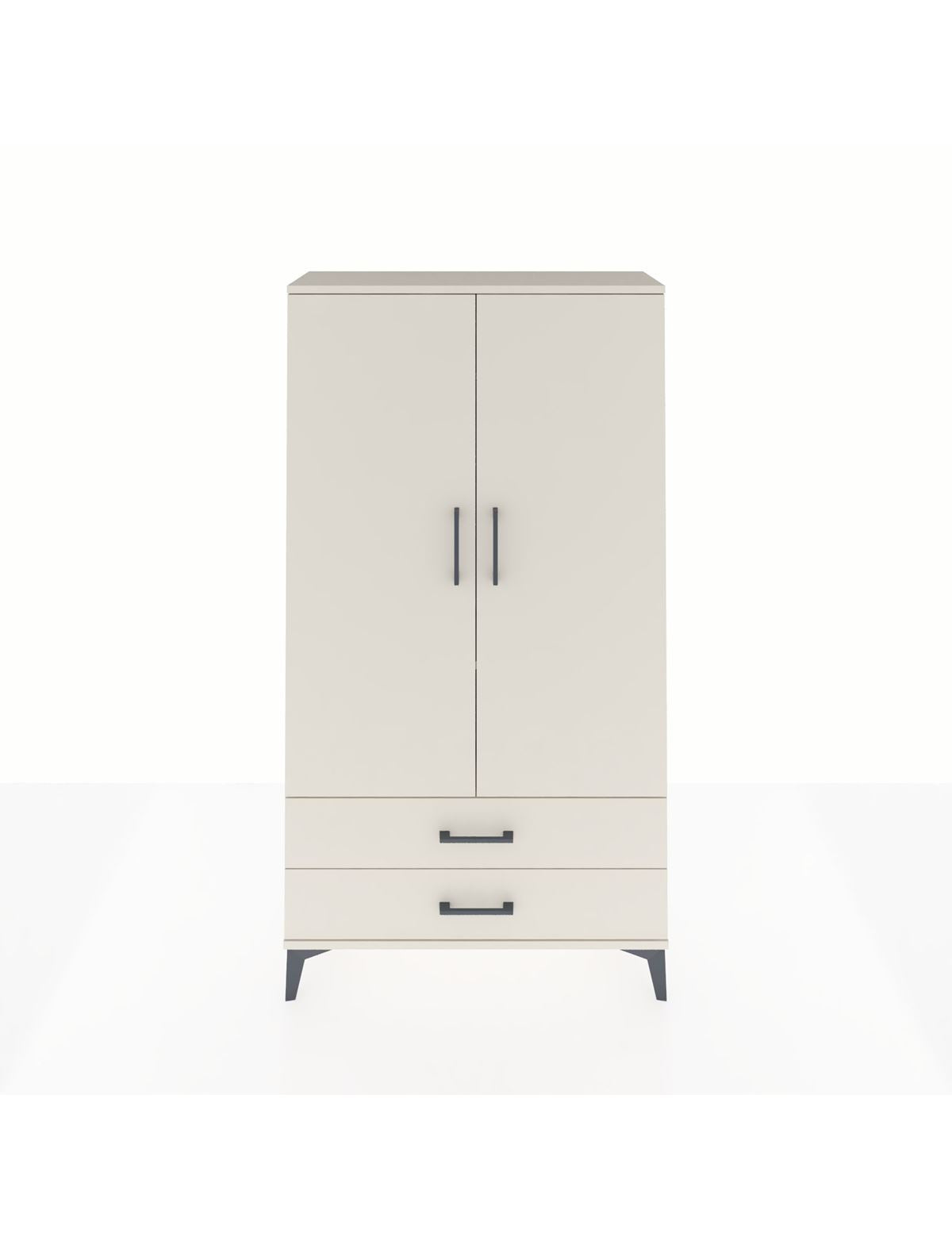 Arges Dolap 2 Raflı 2 Çekmeceli Tek Askılı 88x30x163 Aytaşı-Aytaşı