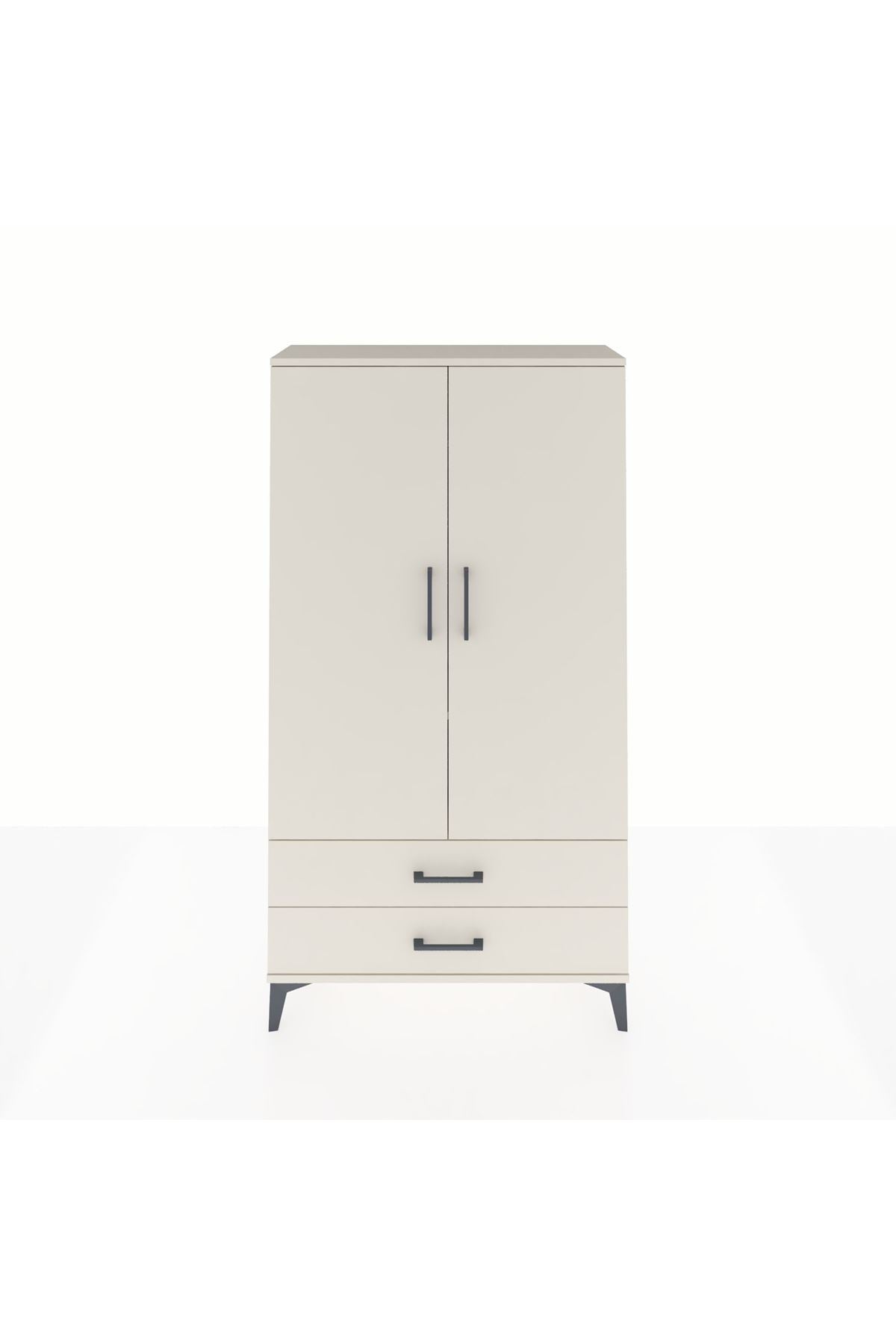 Arges Dolap 2 Raflı 2 Çekmeceli Tek Askılı 88x30x163 Aytaşı-Aytaşı