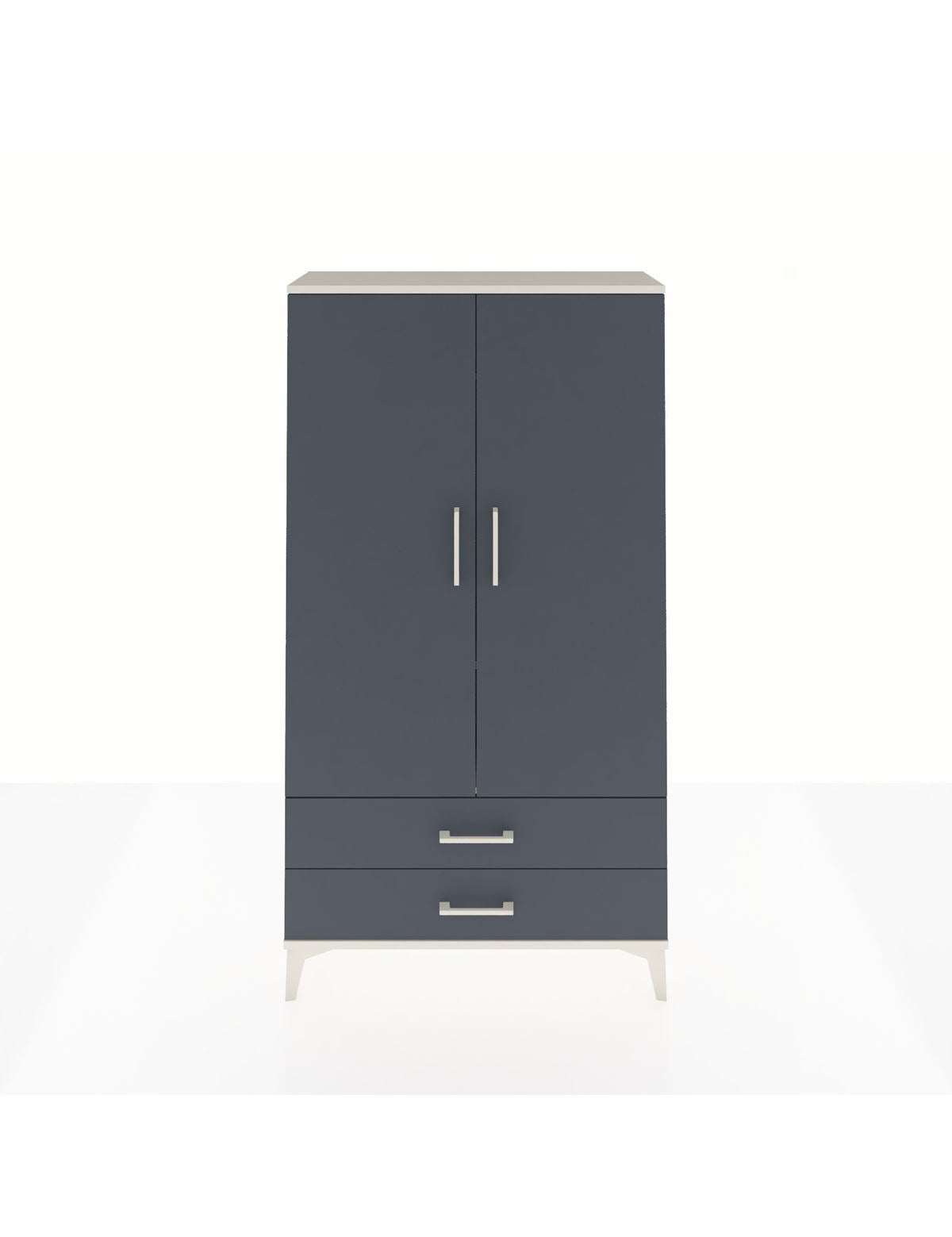 Arges Dolap 2 Raflı 2 Çekmeceli Tek Askılı 88x30x163 Aytaşı-Antrasit