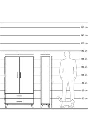 Arges Dolap 2 Raflı 2 Çekmeceli Tek Askılı 88x30x163 - S21M148V2A
