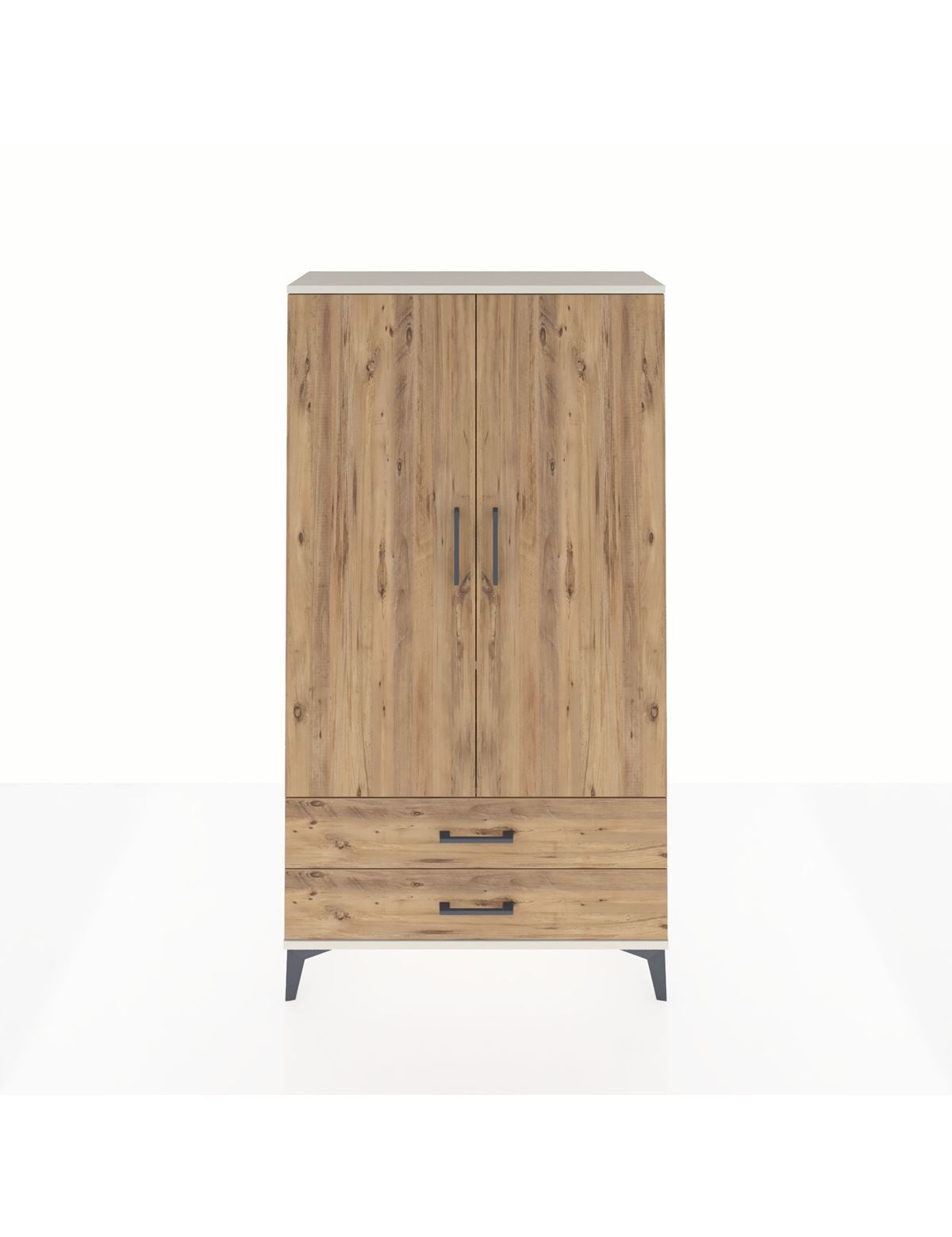 Arges Dolap 2 Raflı 2 Çekmeceli Tek Askılı 88x30x163 Aytaşı-Çam