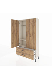 Arges Dolap 2 Raflı 2 Çekmeceli Tek Askılı 88x30x163 Aytaşı-Çam