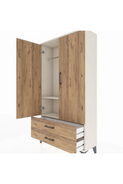 Arges Dolap 2 Raflı 2 Çekmeceli Tek Askılı 88x30x163 Aytaşı-Çam