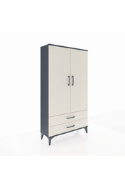 Arges Dolap 2 Raflı 2 Çekmeceli Tek Askılı 88x30x163 Antrasit-Aytaşı