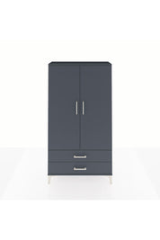 Arges Dolap 2 Raflı 2 Çekmeceli Tek Askılı 88x30x163 Antrasit-Antrasit