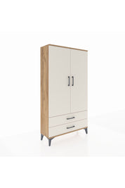 Arges Dolap 2 Raflı 2 Çekmeceli Tek Askılı 88x30x163 Çam-Aytaşı