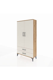 Arges Dolap 2 Raflı 2 Çekmeceli Tek Askılı 88x30x163 Çam-Aytaşı