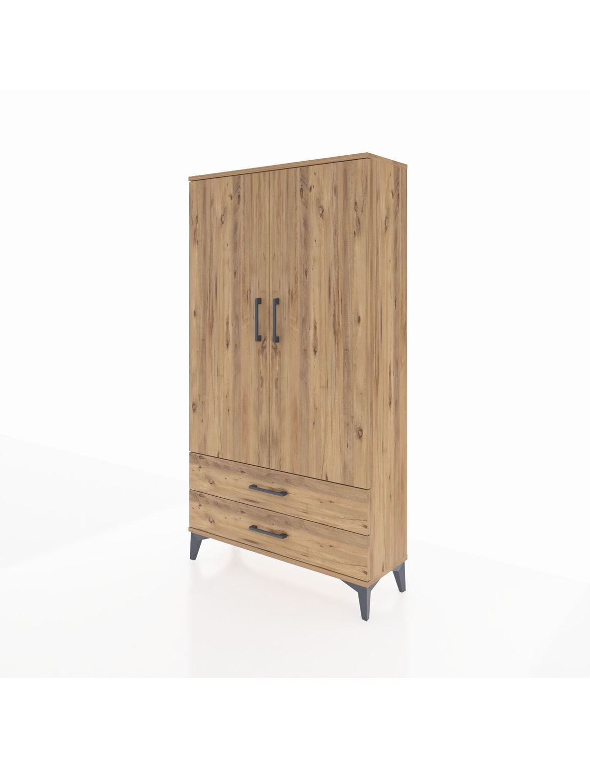 Arges Dolap 2 Raflı 2 Çekmeceli Tek Askılı 88x30x163 - S21M148V9A