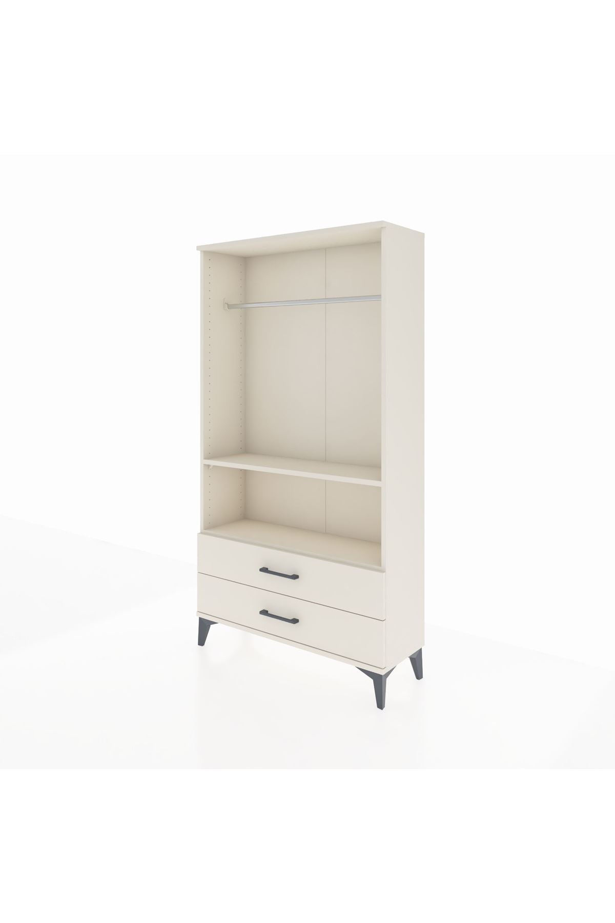 Arges Dolap 2 Raflı 2 Çekmeceli Tek Askılı 88x30x163 - S21M149V1A