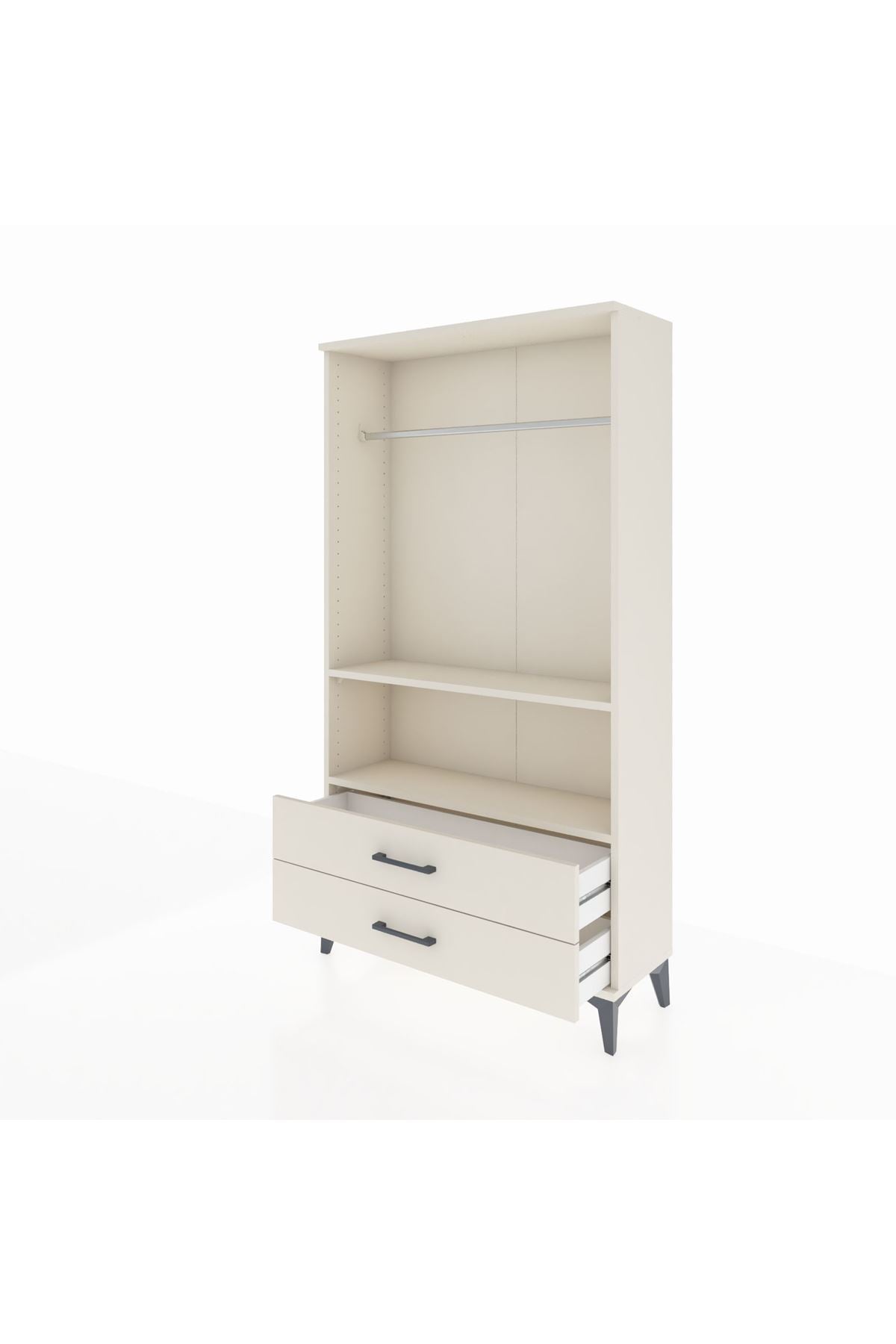 Arges Dolap 2 Raflı 2 Çekmeceli Tek Askılı 88x30x163 Aytaşı-Aytaşı