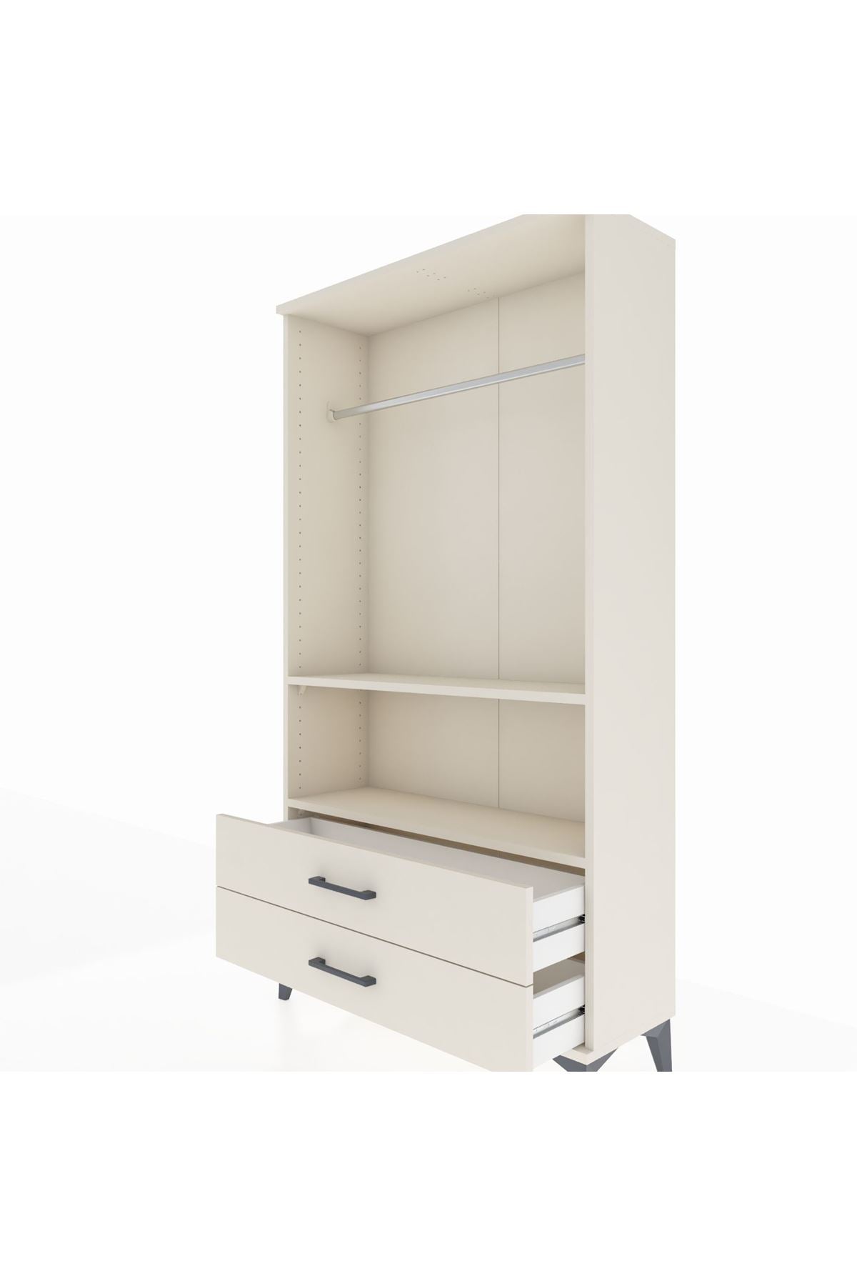 Arges Dolap 2 Raflı 2 Çekmeceli Tek Askılı 88x30x163 Aytaşı-Aytaşı