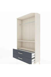 Arges Dolap 2 Raflı 2 Çekmeceli Tek Askılı 88x30x163 Aytaşı-Antrasit