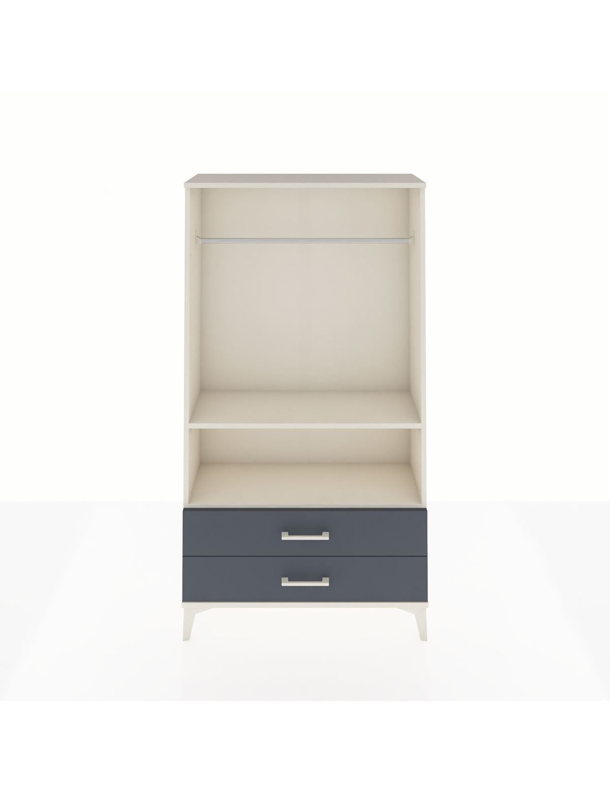 Arges Dolap 2 Raflı 2 Çekmeceli Tek Askılı 88x30x163 Aytaşı-Antrasit