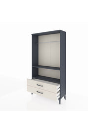 Arges Dolap 2 Raflı 2 Çekmeceli Tek Askılı 88x30x163 Antrasit-Aytaşı
