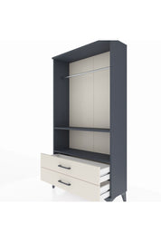 Arges Dolap 2 Raflı 2 Çekmeceli Tek Askılı 88x30x163 Antrasit-Aytaşı