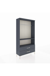 Arges Dolap 2 Raflı 2 Çekmeceli Tek Askılı 88x30x163 Antrasit-Antrasit