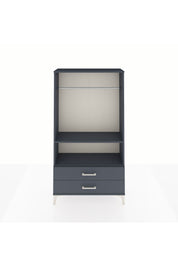 Arges Dolap 2 Raflı 2 Çekmeceli Tek Askılı 88x30x163 Antrasit-Antrasit