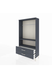 Arges Dolap 2 Raflı 2 Çekmeceli Tek Askılı 88x30x163 Antrasit-Antrasit