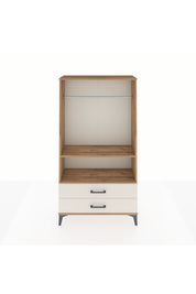 Arges Dolap 2 Raflı 2 Çekmeceli Tek Askılı 88x30x163 Çam-Aytaşı