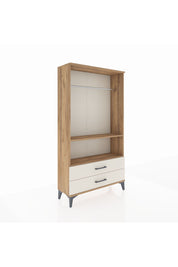 Arges Dolap 2 Raflı 2 Çekmeceli Tek Askılı 88x30x163 Çam-Aytaşı