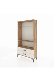 Arges Dolap 2 Raflı 2 Çekmeceli Tek Askılı 88x30x163 Çam-Aytaşı