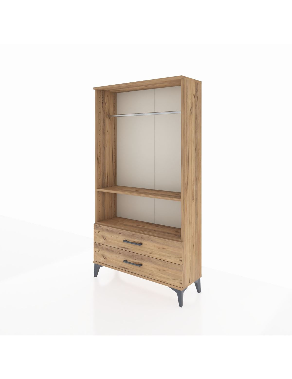 Arges Dolap 2 Raflı 2 Çekmeceli Tek Askılı 88x30x163 - S21M149V9A