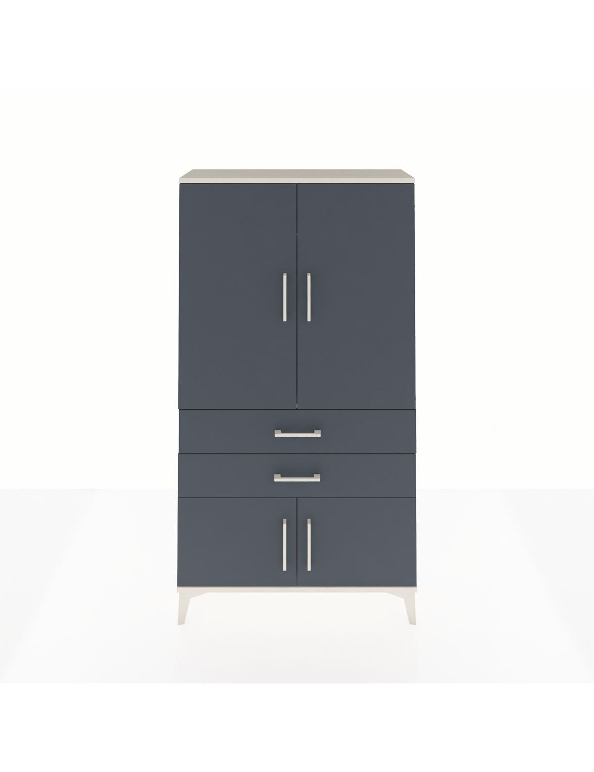 Arges Dolap Tek Raflı 2 Çekmeceli Tek Askılı 88x30x163 Aytaşı-Antrasit