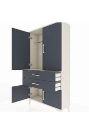 Arges Dolap Tek Raflı 2 Çekmeceli Tek Askılı 88x30x163 Aytaşı-Antrasit