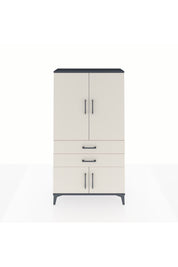 Arges Dolap Tek Raflı 2 Çekmeceli Tek Askılı 88x30x163 Antrasit-Aytaşı