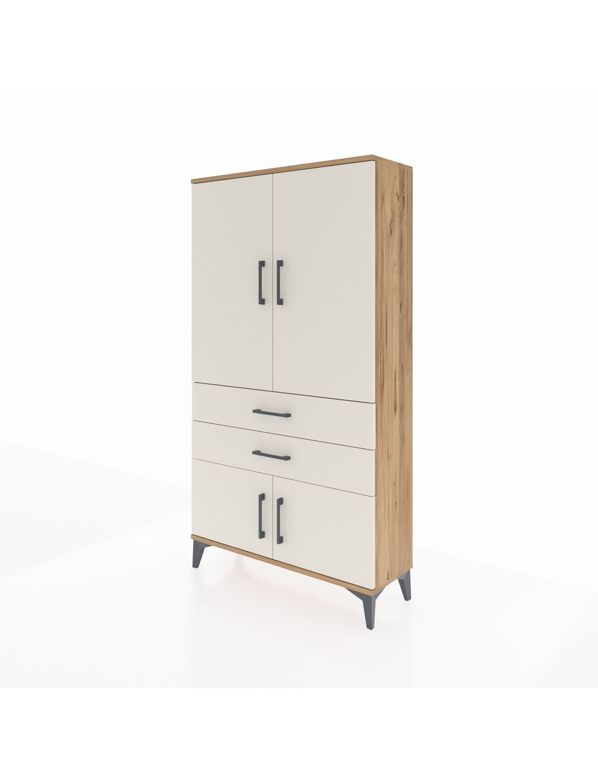 Arges Dolap Tek Raflı 2 Çekmeceli Tek Askılı 88x30x163 - S21M150V7A
