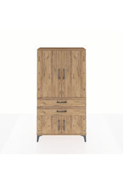 Arges Dolap Tek Raflı 2 Çekmeceli Tek Askılı 88x30x163 Çam-Çam