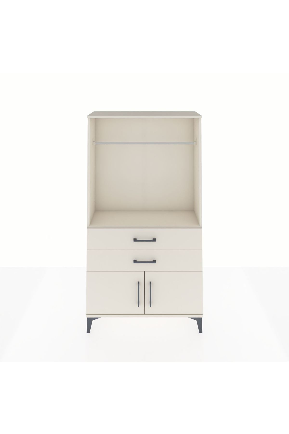 Arges Dolap Tek Raflı 2 Çekmeceli Tek Askılı 88x30x163 Aytaşı-Aytaşı