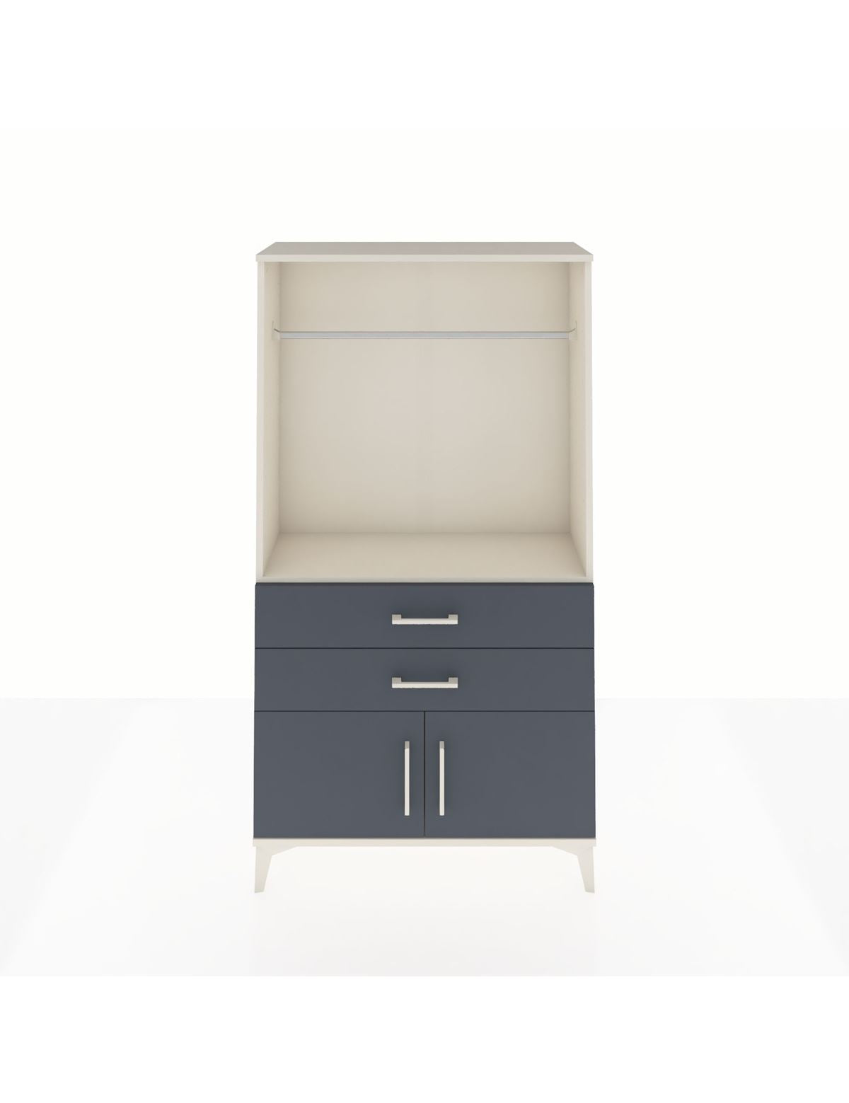 Arges Dolap Tek Raflı 2 Çekmeceli Tek Askılı 88x30x163 Aytaşı-Antrasit