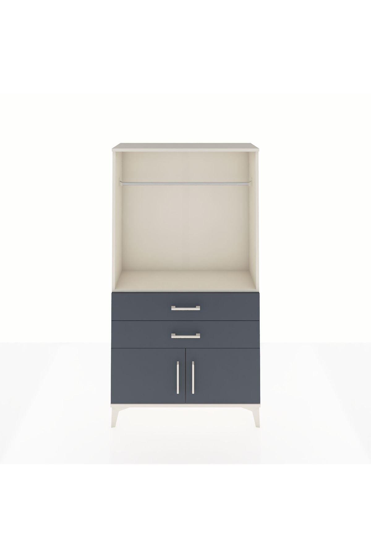 Arges Dolap Tek Raflı 2 Çekmeceli Tek Askılı 88x30x163 Aytaşı-Antrasit