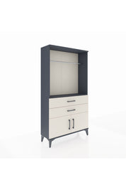 Arges Dolap Tek Raflı 2 Çekmeceli Tek Askılı 88x30x163 Antrasit-Aytaşı